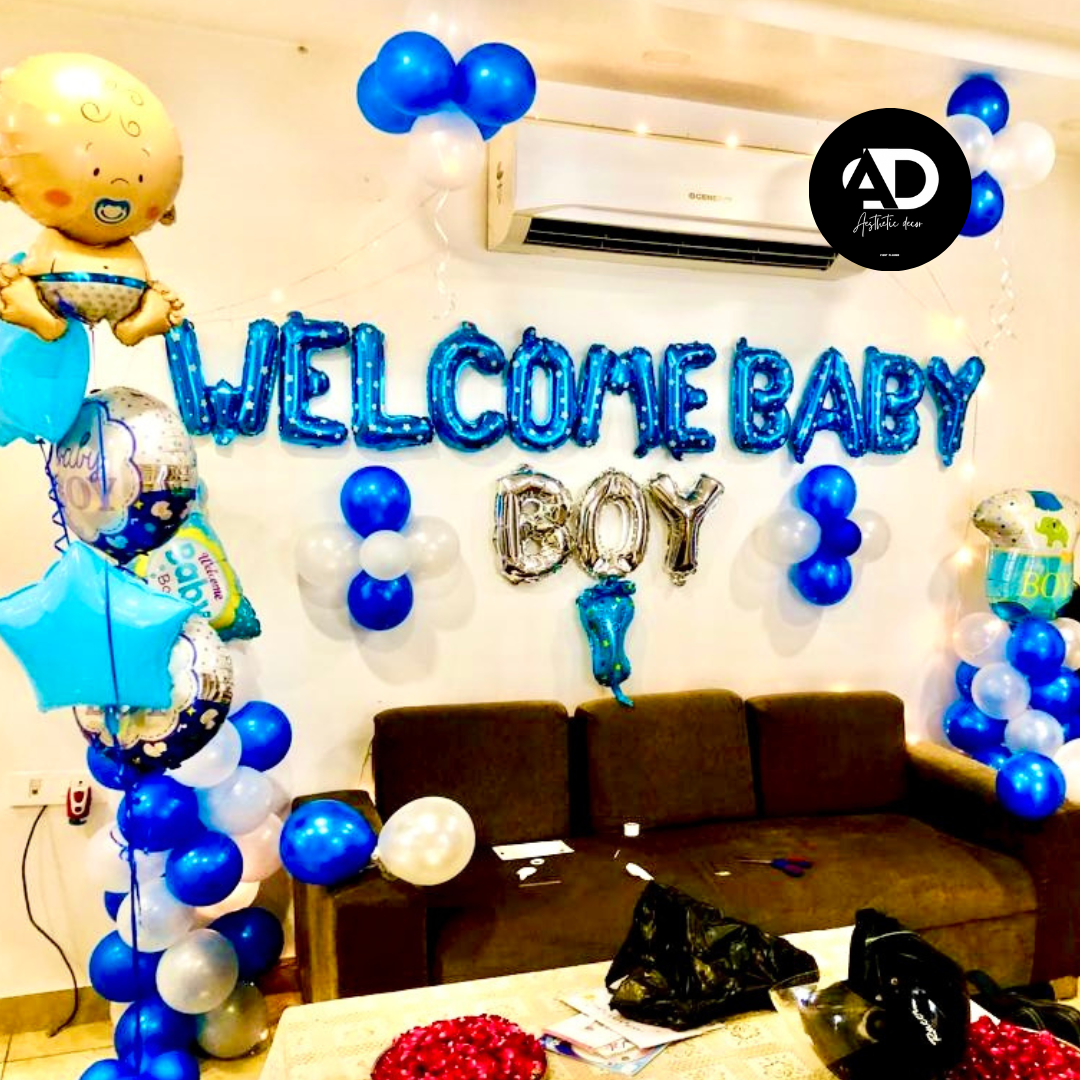 Welcome baby boy decor 
